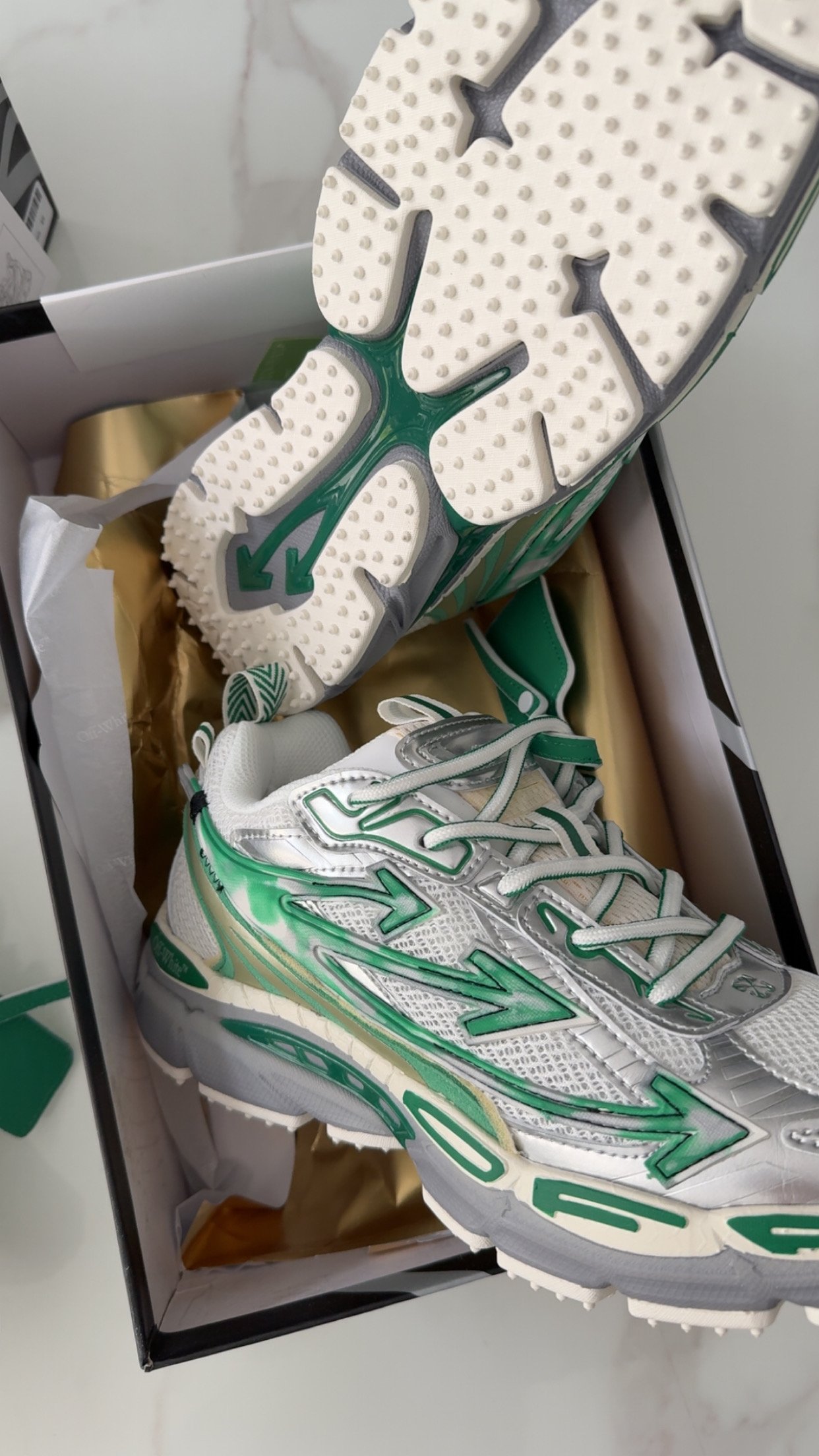 Off-White Be Right Back Blanc et Vert - Image 3