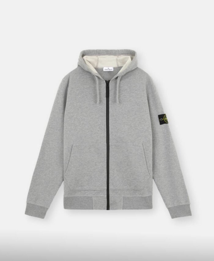 Sweat à capuche zippé Stone island 100% coton