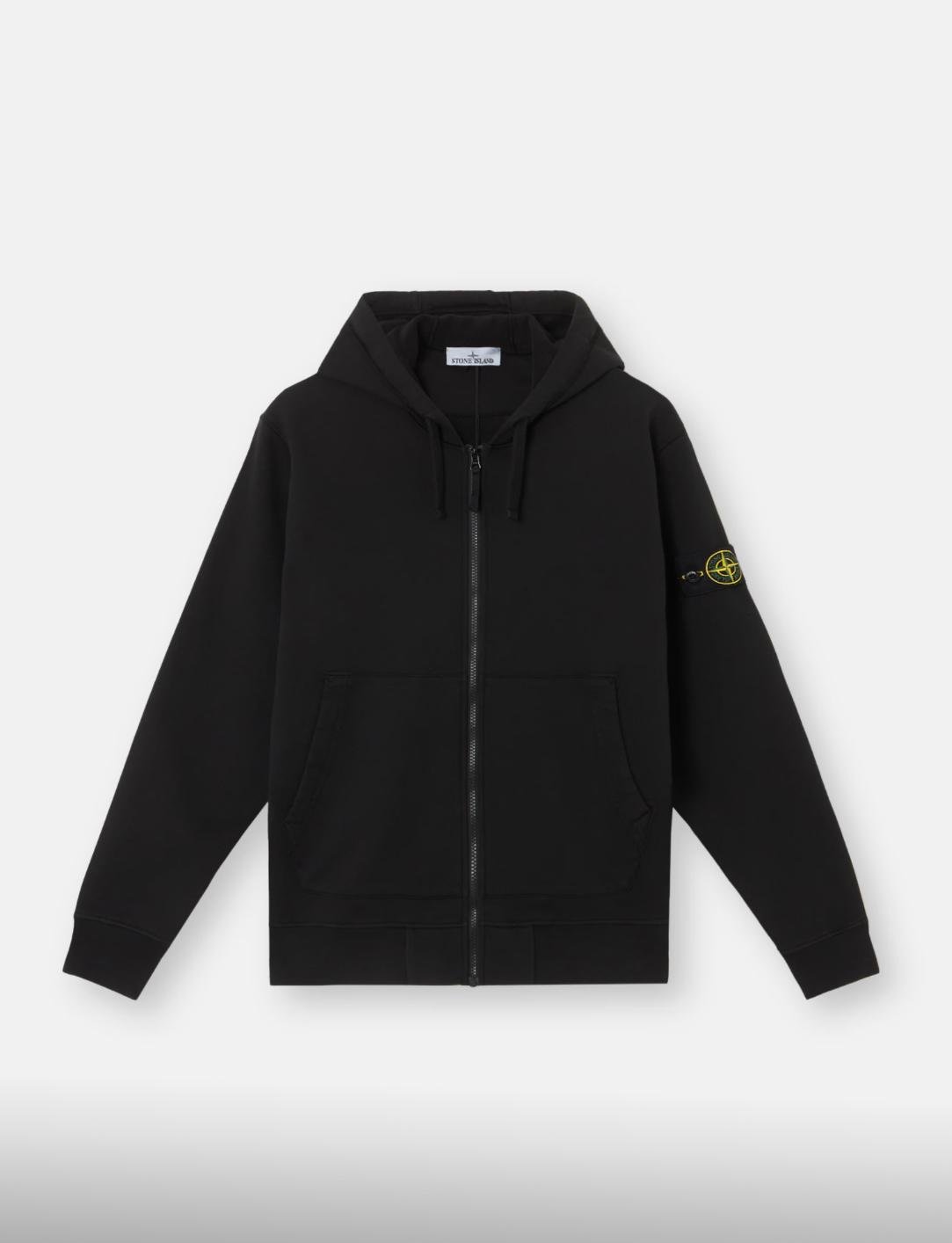 Sweat à capuche zippé Stone island 100% coton - Image 3